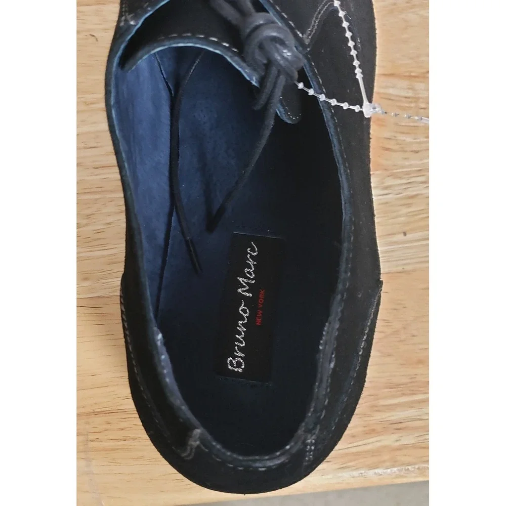 Bruno Marc New York Mens Black Suede Derby Lace Up Dress Shoes Size 12‎ Formal